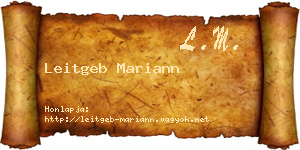 Leitgeb Mariann névjegykártya